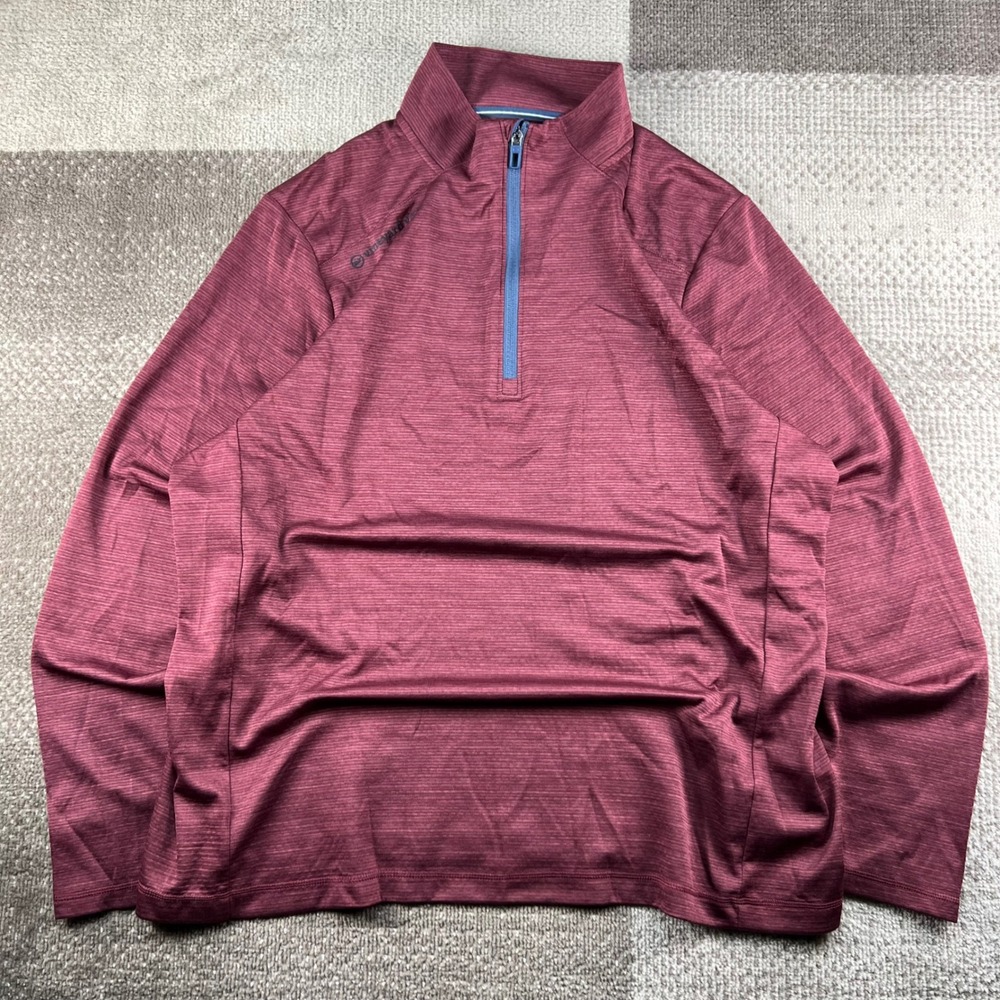 Vineyard Vines OTG Sankaty Quarter Zip Pullover Mens XL Maroon Red Heathered
